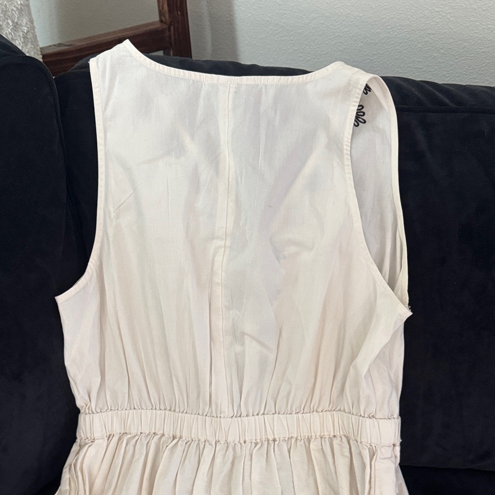 Universal Thread White Sleeveless Midi Dress with Black Floral Accents - Picture 5 of 5